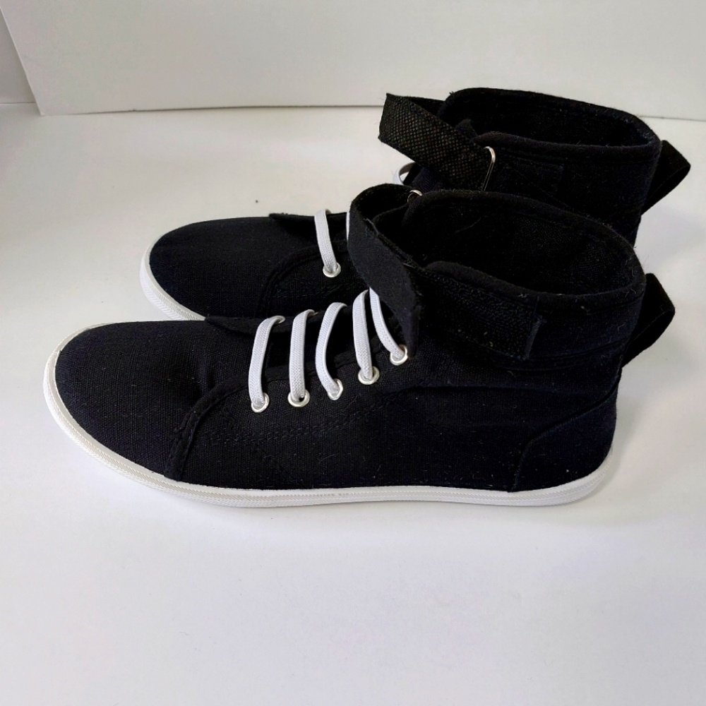 Ardene Black Canvas High Top Sneakers/ Runners